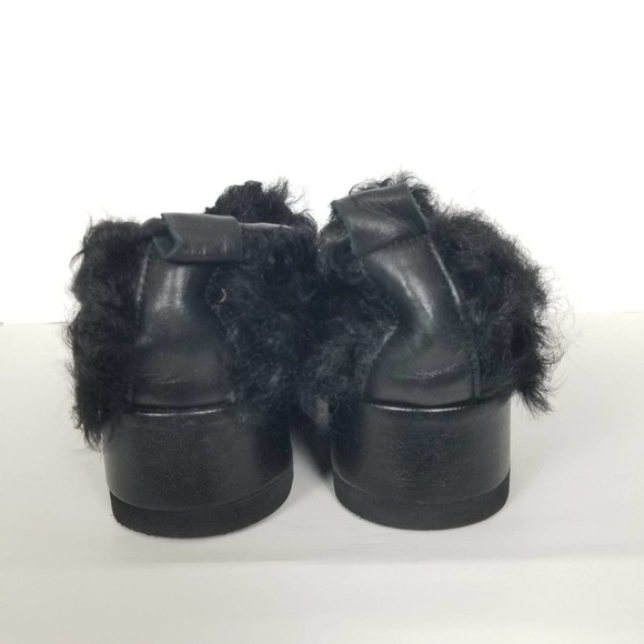 BALDAN mongolian lamb black leather platforms, size 39 - Picture 5 of 8